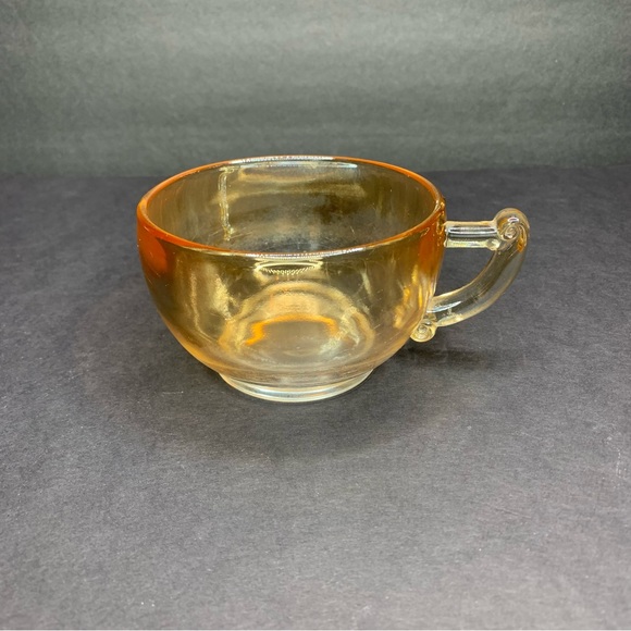 Vintage Amber Iridescent Glass Teacup - Picture 2 of 5